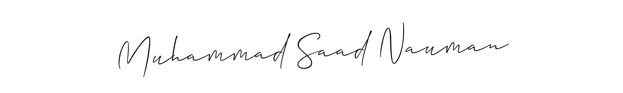 You should practise on your own different ways (Allison_Script) to write your name (Muhammad Saad Nauman) in signature. don't let someone else do it for you. Muhammad Saad Nauman signature style 2 images and pictures png