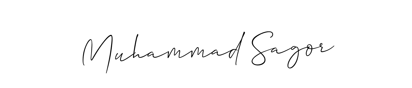 Use a signature maker to create a handwritten signature online. With this signature software, you can design (Allison_Script) your own signature for name Muhammad Sagor. Muhammad Sagor signature style 2 images and pictures png