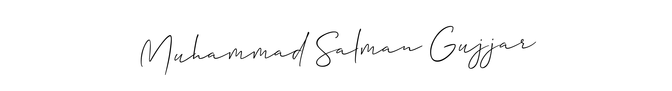 Use a signature maker to create a handwritten signature online. With this signature software, you can design (Allison_Script) your own signature for name Muhammad Salman Gujjar. Muhammad Salman Gujjar signature style 2 images and pictures png