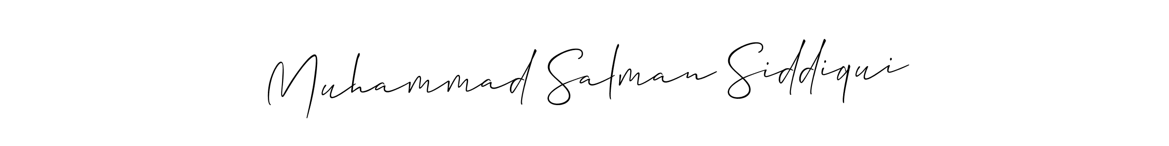 Allison_Script is a professional signature style that is perfect for those who want to add a touch of class to their signature. It is also a great choice for those who want to make their signature more unique. Get Muhammad Salman Siddiqui name to fancy signature for free. Muhammad Salman Siddiqui signature style 2 images and pictures png