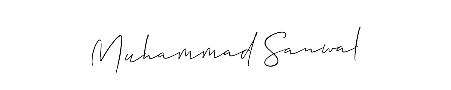 Allison_Script is a professional signature style that is perfect for those who want to add a touch of class to their signature. It is also a great choice for those who want to make their signature more unique. Get Muhammad Sanwal name to fancy signature for free. Muhammad Sanwal signature style 2 images and pictures png