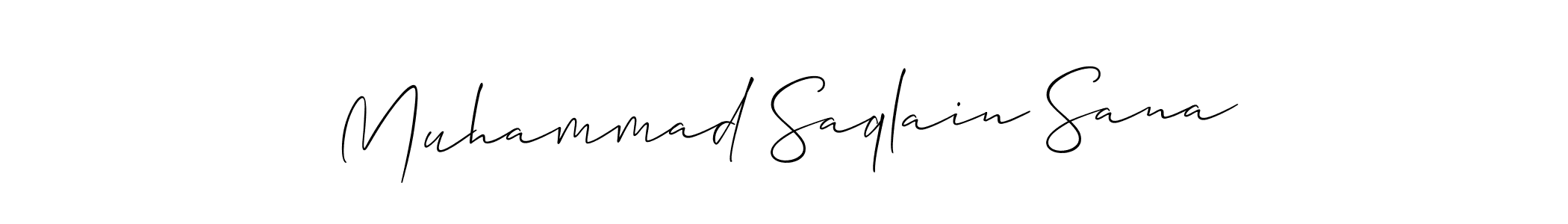 Use a signature maker to create a handwritten signature online. With this signature software, you can design (Allison_Script) your own signature for name Muhammad Saqlain Sana. Muhammad Saqlain Sana signature style 2 images and pictures png