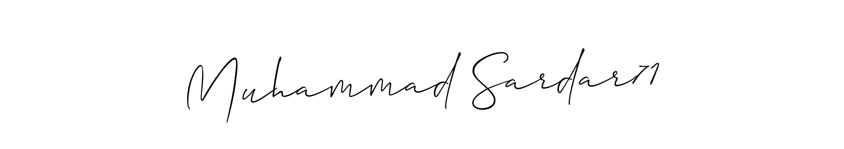 Muhammad Sardar71 stylish signature style. Best Handwritten Sign (Allison_Script) for my name. Handwritten Signature Collection Ideas for my name Muhammad Sardar71. Muhammad Sardar71 signature style 2 images and pictures png
