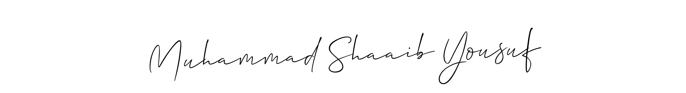 Allison_Script is a professional signature style that is perfect for those who want to add a touch of class to their signature. It is also a great choice for those who want to make their signature more unique. Get Muhammad Shaaib Yousuf name to fancy signature for free. Muhammad Shaaib Yousuf signature style 2 images and pictures png