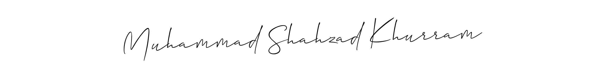 How to make Muhammad Shahzad Khurram name signature. Use Allison_Script style for creating short signs online. This is the latest handwritten sign. Muhammad Shahzad Khurram signature style 2 images and pictures png