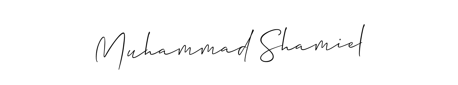 Also we have Muhammad Shamiel name is the best signature style. Create professional handwritten signature collection using Allison_Script autograph style. Muhammad Shamiel signature style 2 images and pictures png