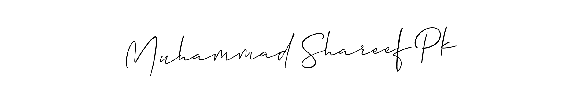 Use a signature maker to create a handwritten signature online. With this signature software, you can design (Allison_Script) your own signature for name Muhammad Shareef Pk. Muhammad Shareef Pk signature style 2 images and pictures png