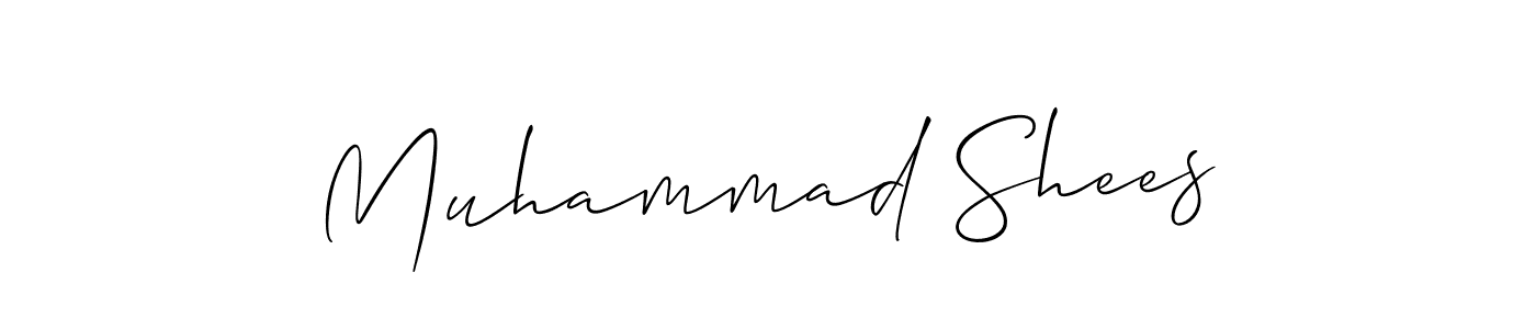 Use a signature maker to create a handwritten signature online. With this signature software, you can design (Allison_Script) your own signature for name Muhammad Shees. Muhammad Shees signature style 2 images and pictures png