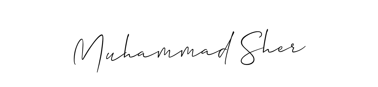 How to make Muhammad Sher name signature. Use Allison_Script style for creating short signs online. This is the latest handwritten sign. Muhammad Sher signature style 2 images and pictures png