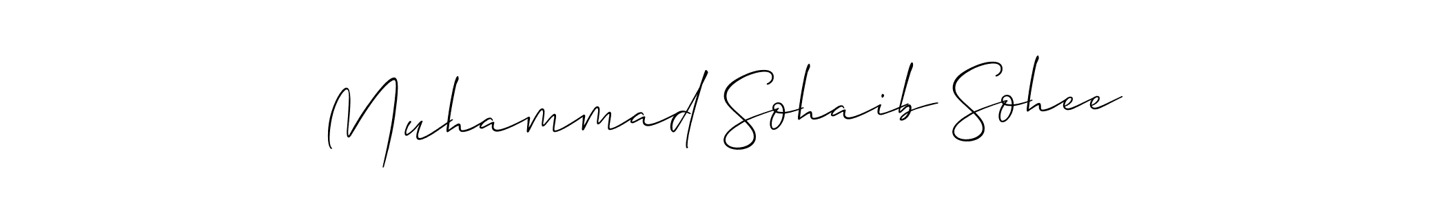 Similarly Allison_Script is the best handwritten signature design. Signature creator online .You can use it as an online autograph creator for name Muhammad Sohaib Sohee. Muhammad Sohaib Sohee signature style 2 images and pictures png