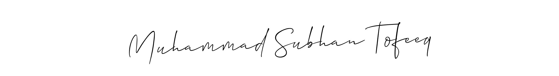 How to make Muhammad Subhan Tofeeq signature? Allison_Script is a professional autograph style. Create handwritten signature for Muhammad Subhan Tofeeq name. Muhammad Subhan Tofeeq signature style 2 images and pictures png