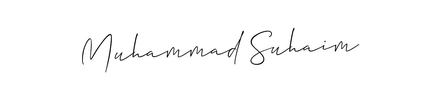 Make a short Muhammad Suhaim signature style. Manage your documents anywhere anytime using Allison_Script. Create and add eSignatures, submit forms, share and send files easily. Muhammad Suhaim signature style 2 images and pictures png