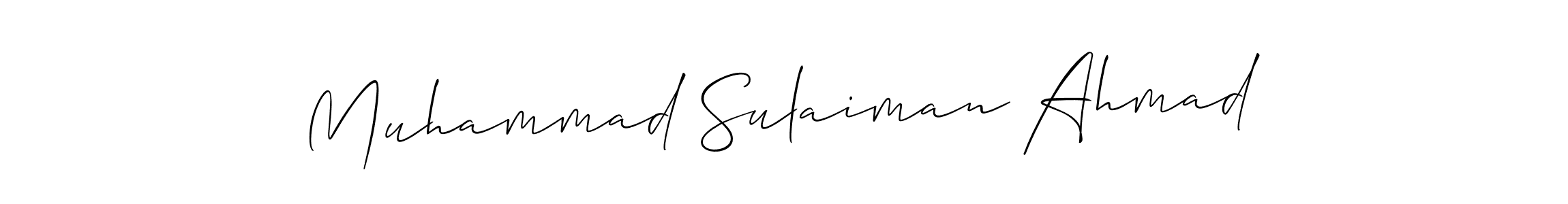 Create a beautiful signature design for name Muhammad Sulaiman Ahmad. With this signature (Allison_Script) fonts, you can make a handwritten signature for free. Muhammad Sulaiman Ahmad signature style 2 images and pictures png