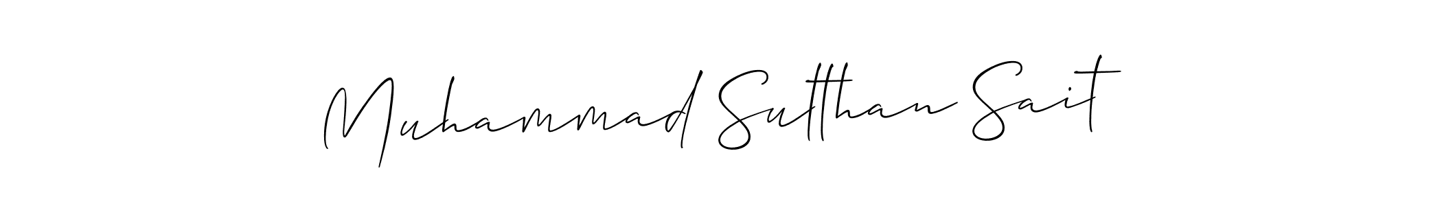 Use a signature maker to create a handwritten signature online. With this signature software, you can design (Allison_Script) your own signature for name Muhammad Sulthan Sait. Muhammad Sulthan Sait signature style 2 images and pictures png