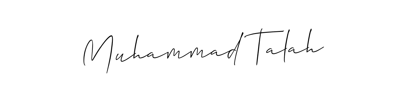 Use a signature maker to create a handwritten signature online. With this signature software, you can design (Allison_Script) your own signature for name Muhammad Talah. Muhammad Talah signature style 2 images and pictures png