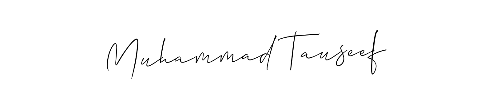 Design your own signature with our free online signature maker. With this signature software, you can create a handwritten (Allison_Script) signature for name Muhammad Tauseef. Muhammad Tauseef signature style 2 images and pictures png