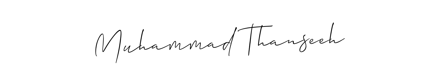 if you are searching for the best signature style for your name Muhammad Thanseeh. so please give up your signature search. here we have designed multiple signature styles  using Allison_Script. Muhammad Thanseeh signature style 2 images and pictures png