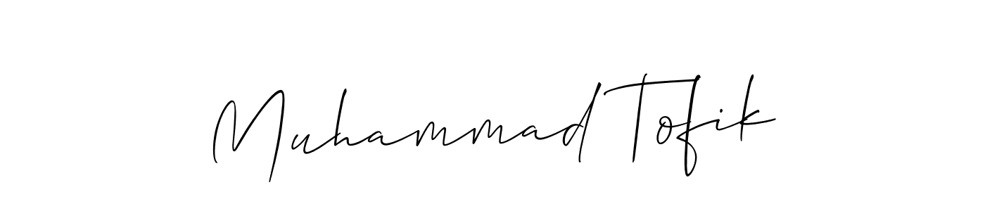 You should practise on your own different ways (Allison_Script) to write your name (Muhammad Tofik) in signature. don't let someone else do it for you. Muhammad Tofik signature style 2 images and pictures png