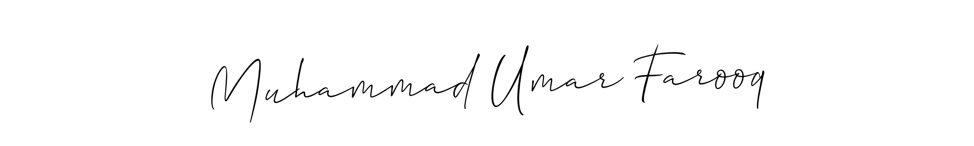 Use a signature maker to create a handwritten signature online. With this signature software, you can design (Allison_Script) your own signature for name Muhammad Umar Farooq. Muhammad Umar Farooq signature style 2 images and pictures png