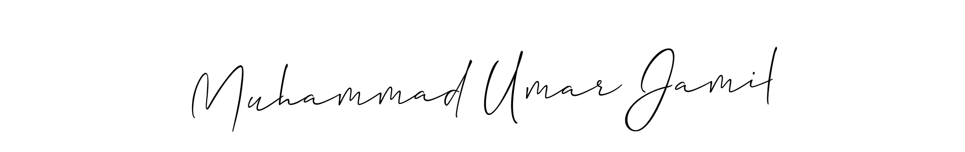 Allison_Script is a professional signature style that is perfect for those who want to add a touch of class to their signature. It is also a great choice for those who want to make their signature more unique. Get Muhammad Umar Jamil name to fancy signature for free. Muhammad Umar Jamil signature style 2 images and pictures png