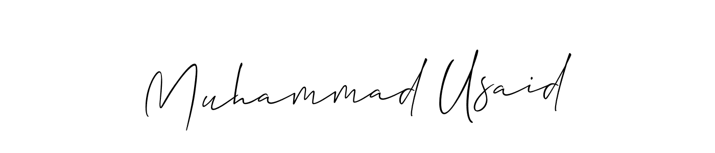 Use a signature maker to create a handwritten signature online. With this signature software, you can design (Allison_Script) your own signature for name Muhammad Usaid. Muhammad Usaid signature style 2 images and pictures png