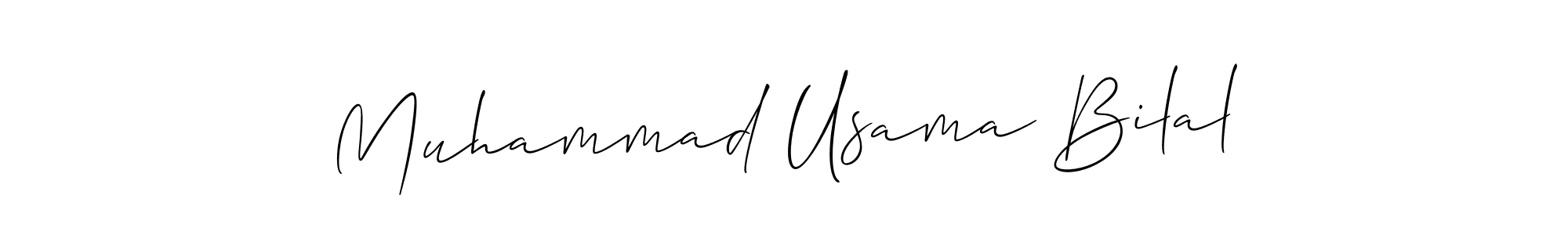 Make a beautiful signature design for name Muhammad Usama Bilal. With this signature (Allison_Script) style, you can create a handwritten signature for free. Muhammad Usama Bilal signature style 2 images and pictures png