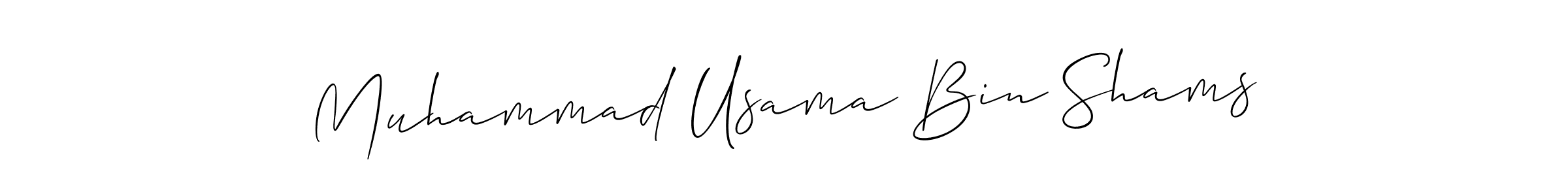 The best way (Allison_Script) to make a short signature is to pick only two or three words in your name. The name Muhammad Usama Bin Shams include a total of six letters. For converting this name. Muhammad Usama Bin Shams signature style 2 images and pictures png
