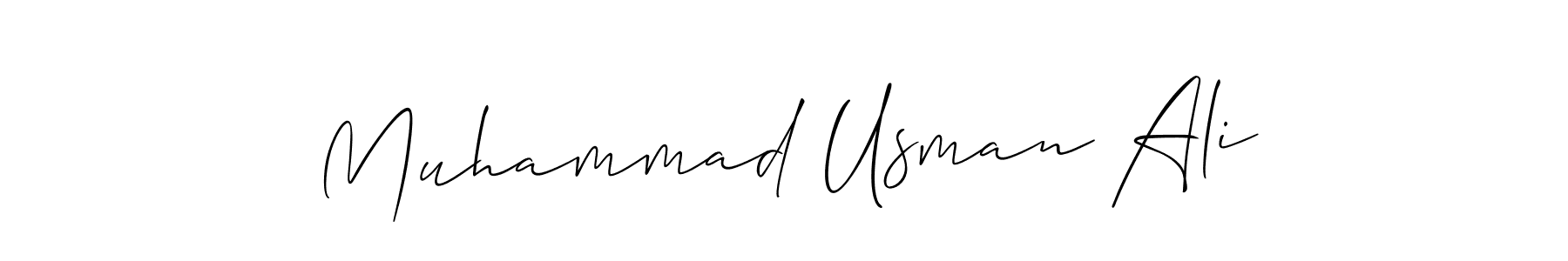 You should practise on your own different ways (Allison_Script) to write your name (Muhammad Usman Ali) in signature. don't let someone else do it for you. Muhammad Usman Ali signature style 2 images and pictures png