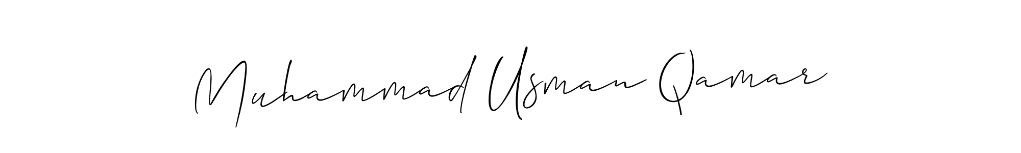 How to Draw Muhammad Usman Qamar signature style? Allison_Script is a latest design signature styles for name Muhammad Usman Qamar. Muhammad Usman Qamar signature style 2 images and pictures png