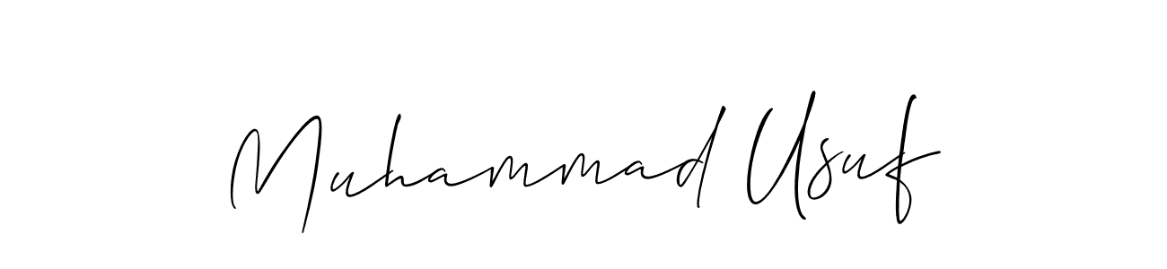 Allison_Script is a professional signature style that is perfect for those who want to add a touch of class to their signature. It is also a great choice for those who want to make their signature more unique. Get Muhammad Usuf name to fancy signature for free. Muhammad Usuf signature style 2 images and pictures png