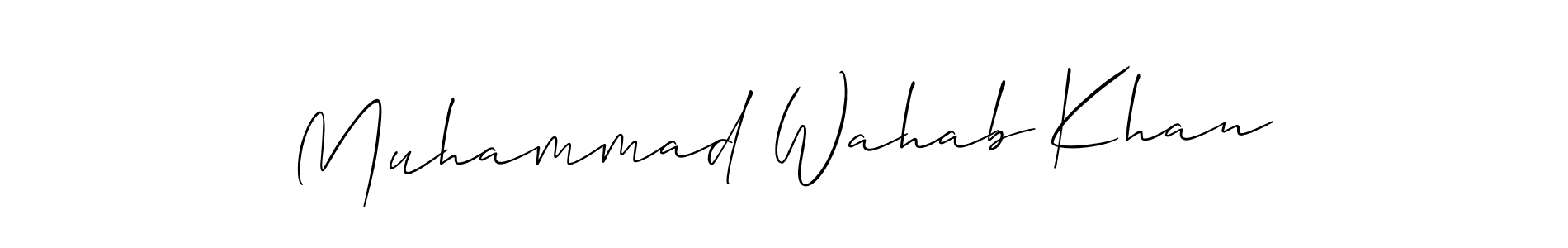 This is the best signature style for the Muhammad Wahab Khan name. Also you like these signature font (Allison_Script). Mix name signature. Muhammad Wahab Khan signature style 2 images and pictures png