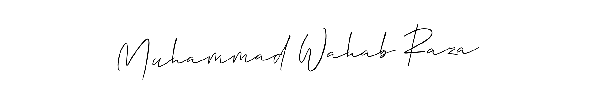 Use a signature maker to create a handwritten signature online. With this signature software, you can design (Allison_Script) your own signature for name Muhammad Wahab Raza. Muhammad Wahab Raza signature style 2 images and pictures png