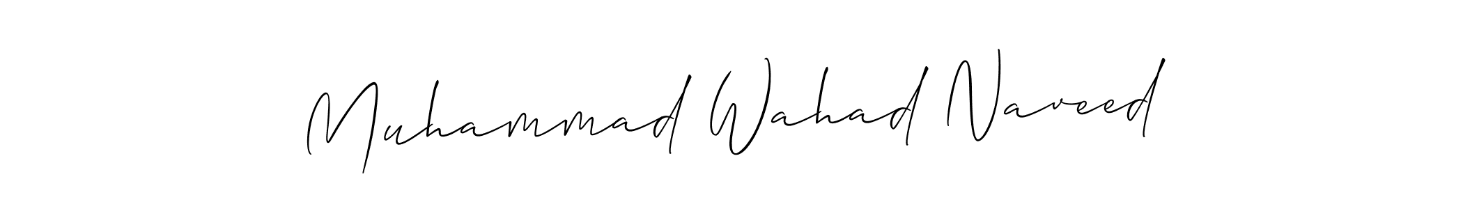 Also You can easily find your signature by using the search form. We will create Muhammad Wahad Naveed name handwritten signature images for you free of cost using Allison_Script sign style. Muhammad Wahad Naveed signature style 2 images and pictures png