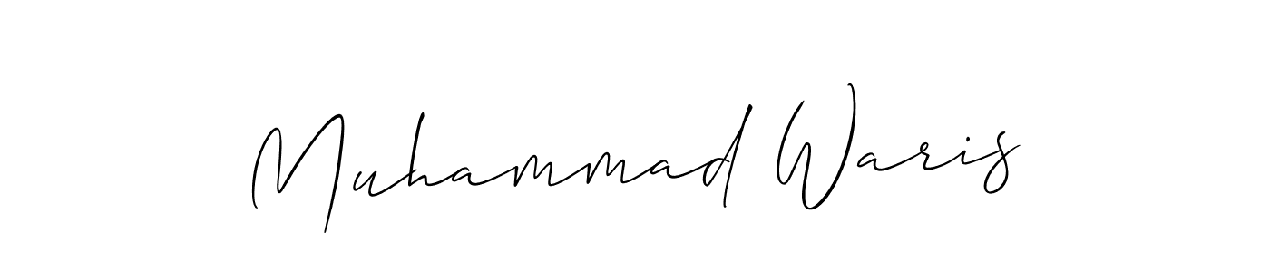 You should practise on your own different ways (Allison_Script) to write your name (Muhammad Waris) in signature. don't let someone else do it for you. Muhammad Waris signature style 2 images and pictures png