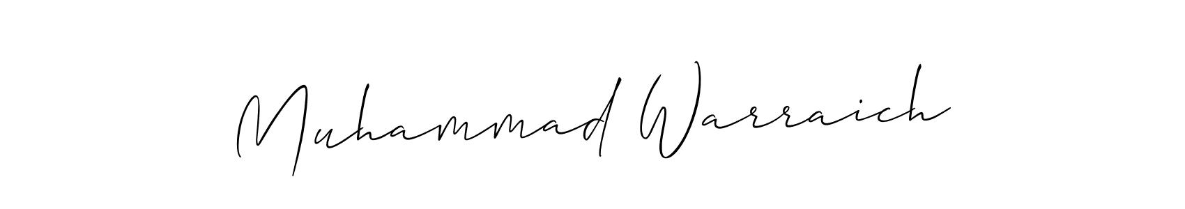 Create a beautiful signature design for name Muhammad Warraich. With this signature (Allison_Script) fonts, you can make a handwritten signature for free. Muhammad Warraich signature style 2 images and pictures png