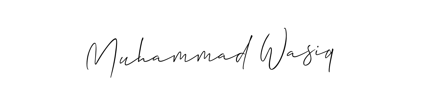 How to make Muhammad Wasiq name signature. Use Allison_Script style for creating short signs online. This is the latest handwritten sign. Muhammad Wasiq signature style 2 images and pictures png