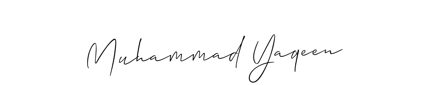 How to make Muhammad Yaqeen signature? Allison_Script is a professional autograph style. Create handwritten signature for Muhammad Yaqeen name. Muhammad Yaqeen signature style 2 images and pictures png