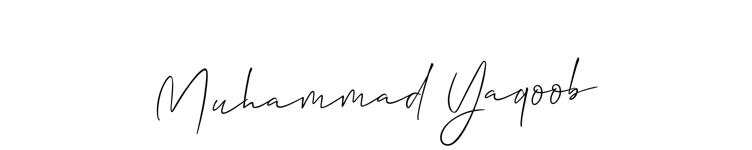 Design your own signature with our free online signature maker. With this signature software, you can create a handwritten (Allison_Script) signature for name Muhammad Yaqoob. Muhammad Yaqoob signature style 2 images and pictures png