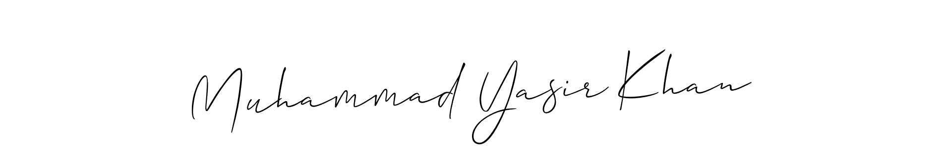 Make a beautiful signature design for name Muhammad Yasir Khan. With this signature (Allison_Script) style, you can create a handwritten signature for free. Muhammad Yasir Khan signature style 2 images and pictures png