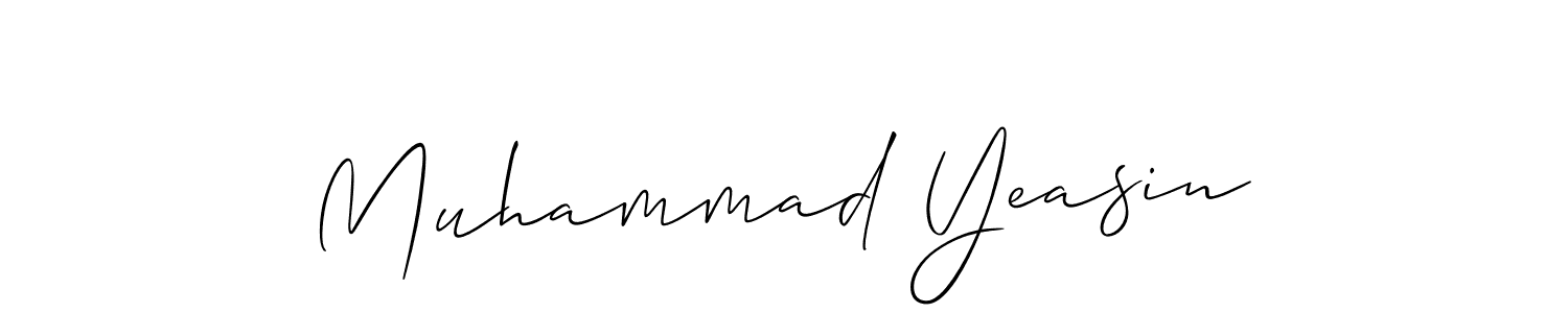 It looks lik you need a new signature style for name Muhammad Yeasin. Design unique handwritten (Allison_Script) signature with our free signature maker in just a few clicks. Muhammad Yeasin signature style 2 images and pictures png