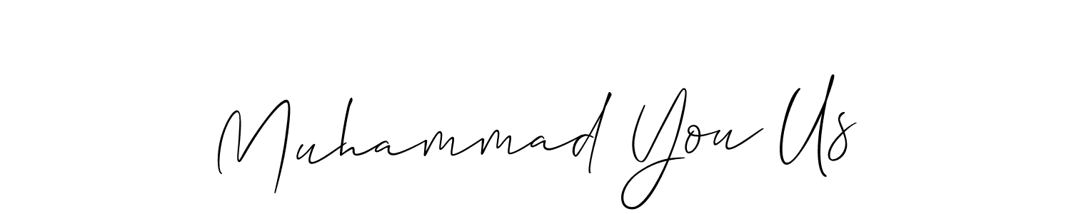 How to make Muhammad You Us name signature. Use Allison_Script style for creating short signs online. This is the latest handwritten sign. Muhammad You Us signature style 2 images and pictures png