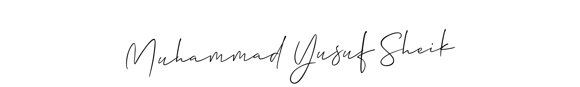 How to make Muhammad Yusuf Sheik signature? Allison_Script is a professional autograph style. Create handwritten signature for Muhammad Yusuf Sheik name. Muhammad Yusuf Sheik signature style 2 images and pictures png