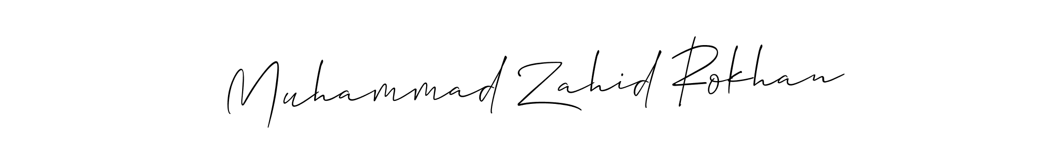 Make a beautiful signature design for name Muhammad Zahid Rokhan. With this signature (Allison_Script) style, you can create a handwritten signature for free. Muhammad Zahid Rokhan signature style 2 images and pictures png