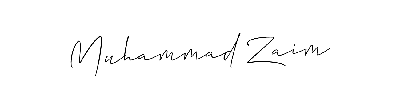 The best way (Allison_Script) to make a short signature is to pick only two or three words in your name. The name Muhammad Zaim include a total of six letters. For converting this name. Muhammad Zaim signature style 2 images and pictures png