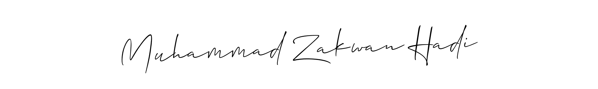 Use a signature maker to create a handwritten signature online. With this signature software, you can design (Allison_Script) your own signature for name Muhammad Zakwan Hadi. Muhammad Zakwan Hadi signature style 2 images and pictures png