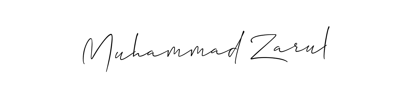 Make a beautiful signature design for name Muhammad Zarul. With this signature (Allison_Script) style, you can create a handwritten signature for free. Muhammad Zarul signature style 2 images and pictures png