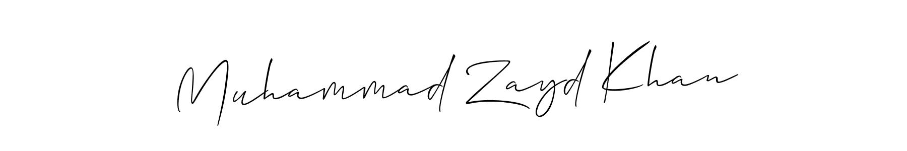 How to make Muhammad Zayd Khan name signature. Use Allison_Script style for creating short signs online. This is the latest handwritten sign. Muhammad Zayd Khan signature style 2 images and pictures png