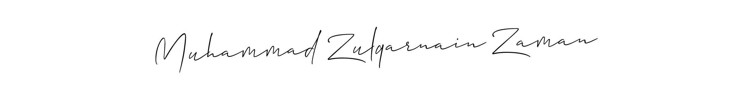 Muhammad Zulqarnain Zaman stylish signature style. Best Handwritten Sign (Allison_Script) for my name. Handwritten Signature Collection Ideas for my name Muhammad Zulqarnain Zaman. Muhammad Zulqarnain Zaman signature style 2 images and pictures png