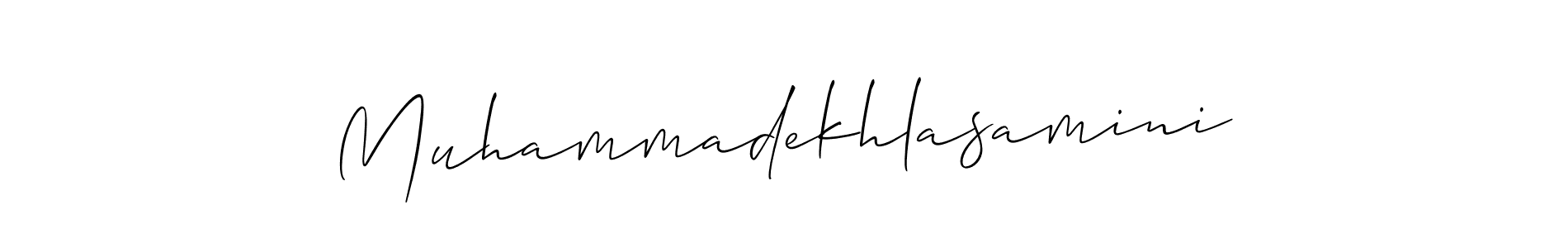 Best and Professional Signature Style for Muhammadekhlasamini. Allison_Script Best Signature Style Collection. Muhammadekhlasamini signature style 2 images and pictures png
