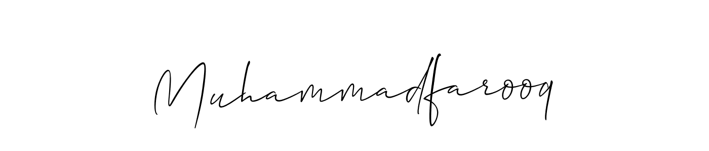 Allison_Script is a professional signature style that is perfect for those who want to add a touch of class to their signature. It is also a great choice for those who want to make their signature more unique. Get Muhammadfarooq name to fancy signature for free. Muhammadfarooq signature style 2 images and pictures png